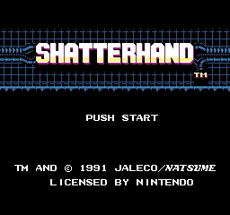 Shatterhand title screen for NES